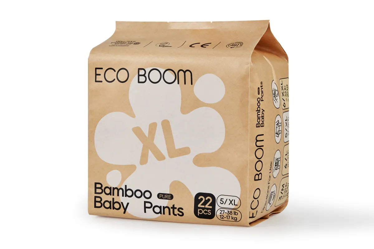 ECO BOOM® PURE - BIORAZGRADLJIVE HLAČNE PLENICE XL-5 (22 kos)