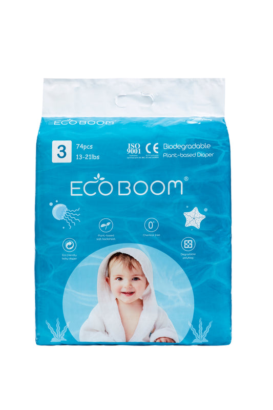 EcoBoom® plant based biorazgradljive plenice - VELIKO PAKIRANJE, velikost M-2 (74 kosov)