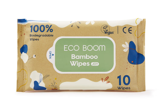 Eco Boom® neodišavljeni, 100% biorazgradljivi okolju prijazni negovalni robčki 10 kos