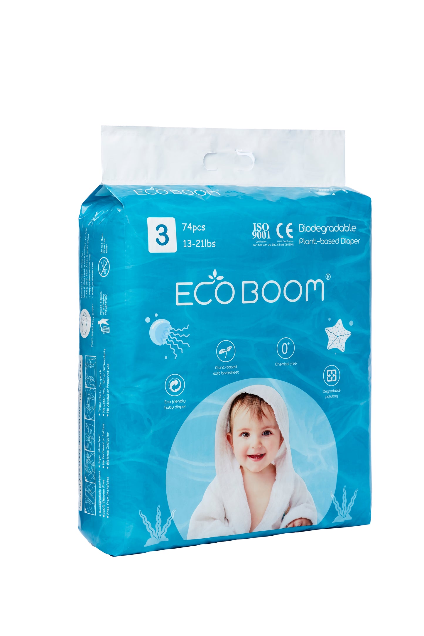 EcoBoom® plant based biorazgradljive plenice - VELIKO PAKIRANJE, velikost M-2 (74 kosov)