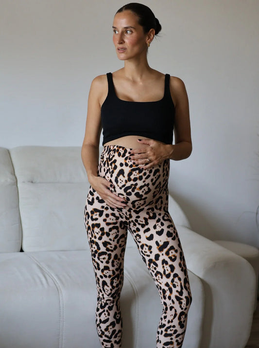 Nosečniške pajkice High waist Leopard print