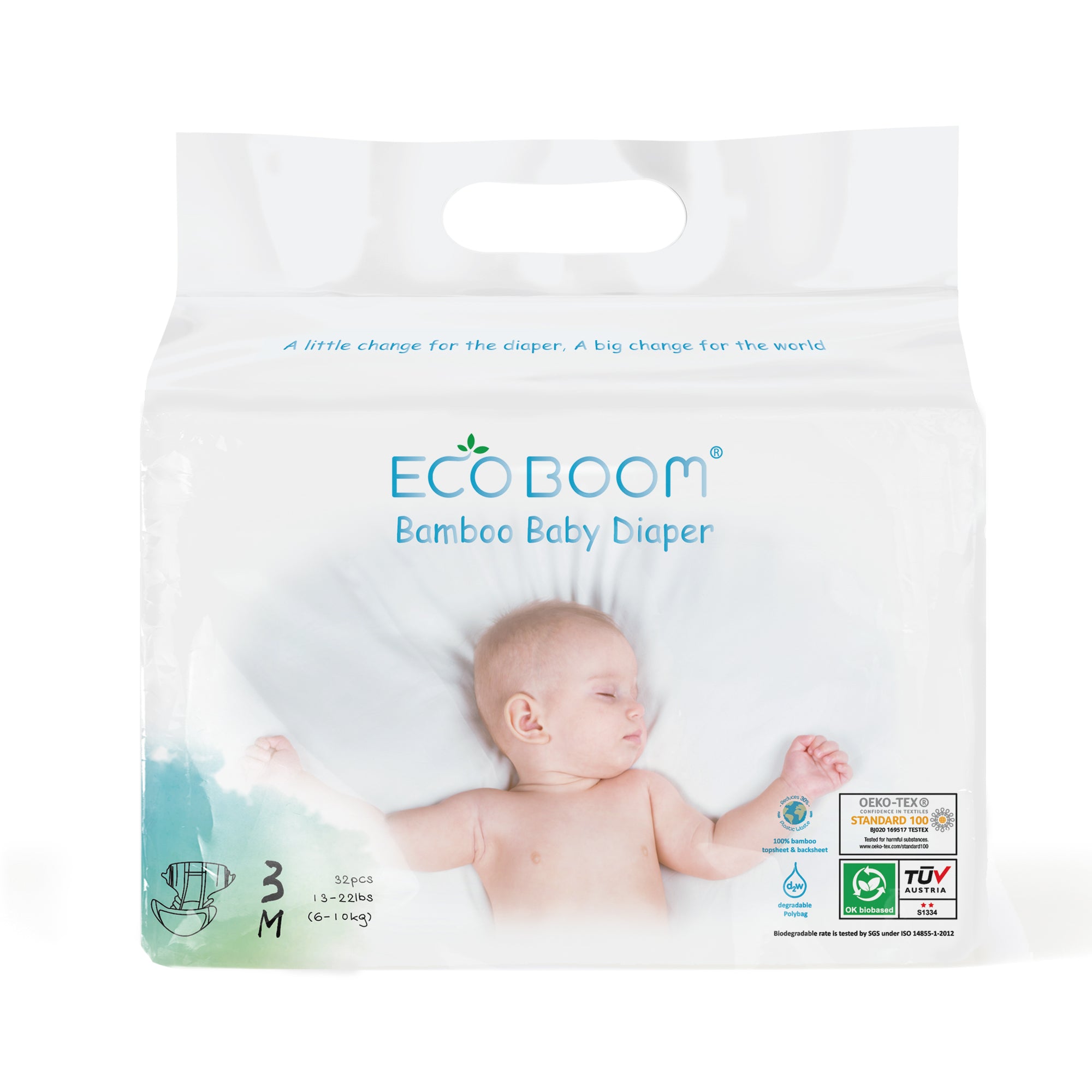 EcoBoom® premium- biorazgradljive plenice velikosti M- 3( 6-10kg), 32 kos
