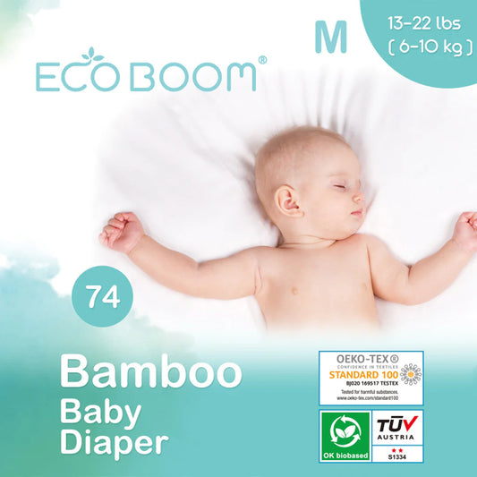 EcoBoom® premium biorazgradljive plenice - VELIKO PAKIRANJE, velikost M-3 (74 kosov)