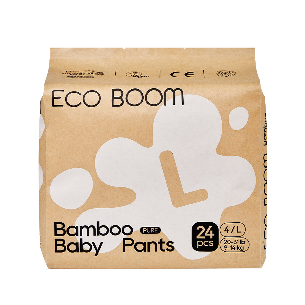 EcoBoom® Pants - biorazgradljive hlačne plenice L-4 (24 kos)