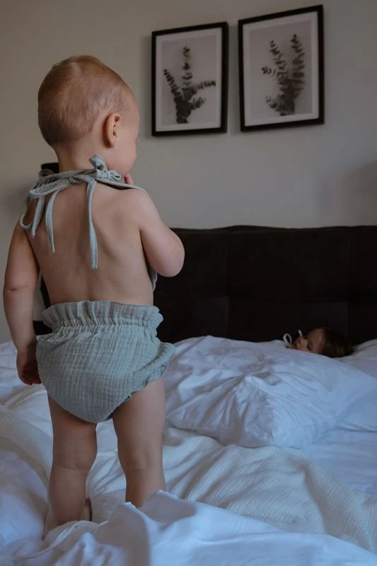 Otroške hlače iz muslina "Aqua" 