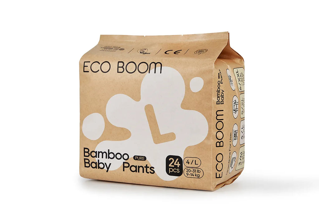 ECO BOOM® PURE - BIORAZGRADLJIVE HLAČNE PLENICE L-4 (24 kos)