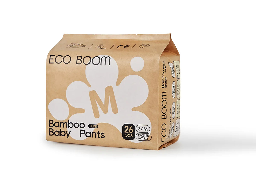 ECO BOOM® PURE - BIORAZGRADLJIVE HLAČNE PLENICE M-3 (26 kos)