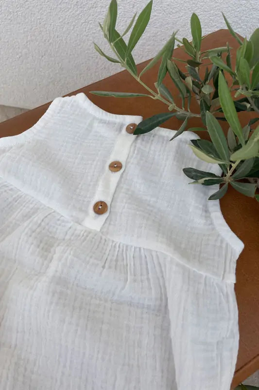 Kombinezon iz muslina brez rokavov "Off white" 