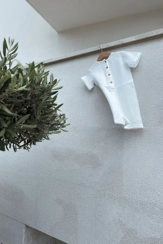 Kombinezon iz muslina kratek rokav "Off white" 
